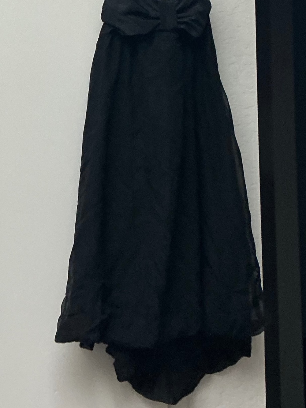 Y2K Bow bubble party dress polyester elastic back with strap. Black size Large